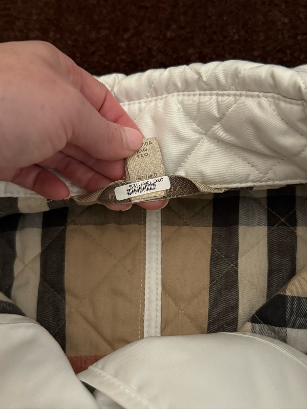 BURBERRY BRIT Chalk White Classic Quilted Nova Check Jacket Coat XL/XXL $980 - Picture 13 of 15